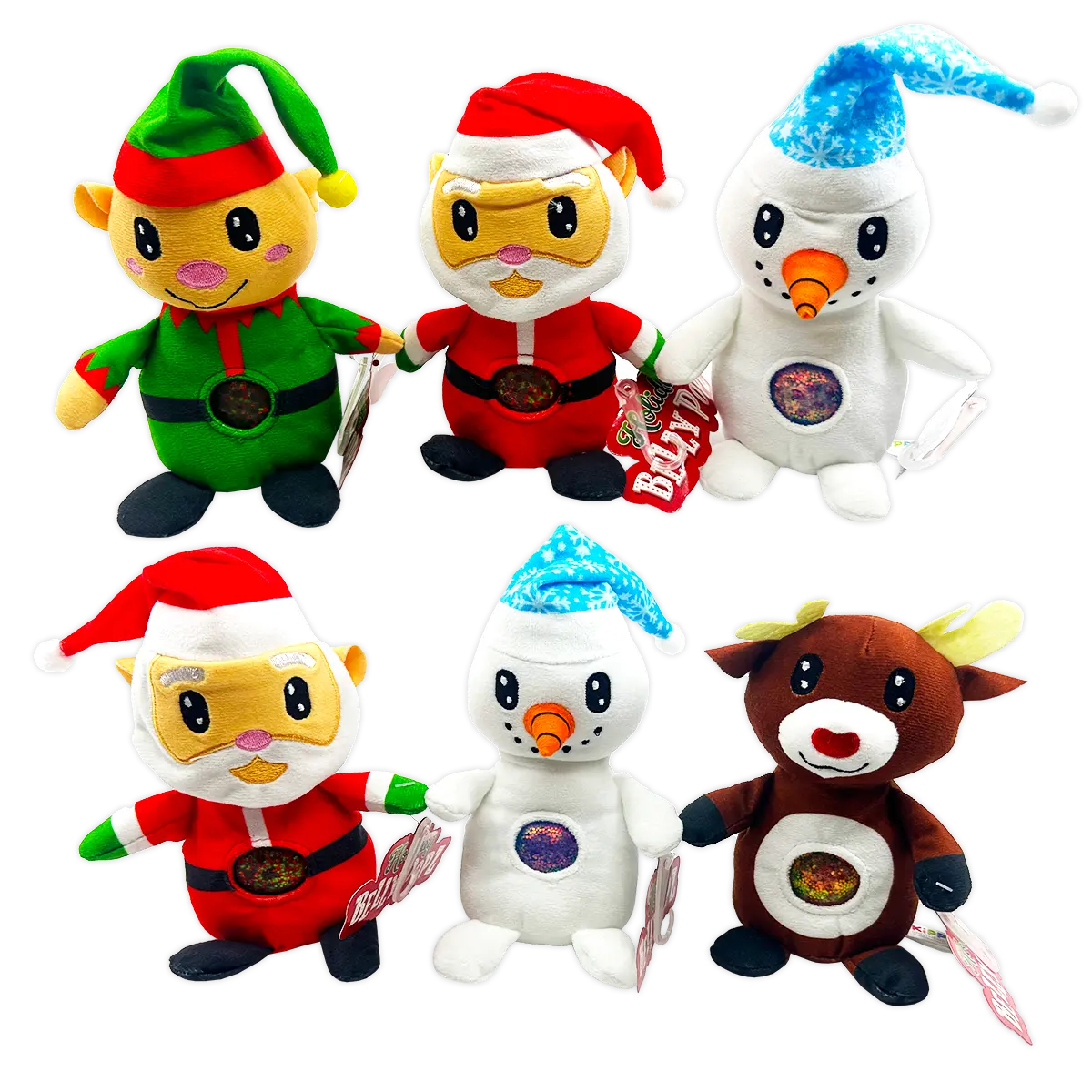Christmas Belly Popz Plush Toy - 6 Pieces Per Display 24200 KIPP BROTHERS