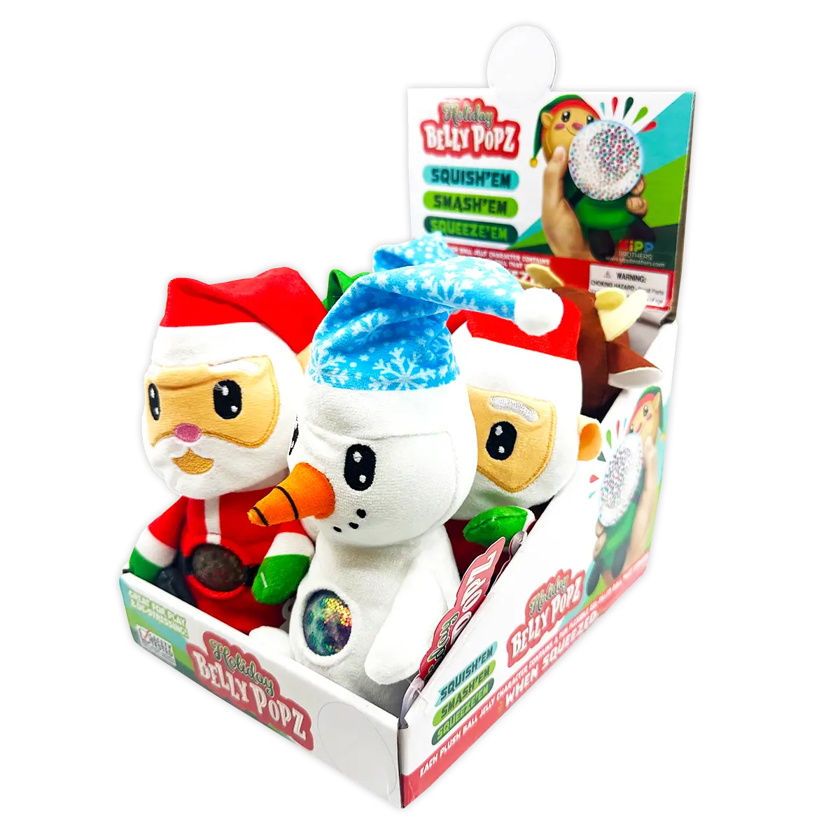 Christmas Belly Popz Plush Toy - 6 Pieces Per Display 24200 KIPP BROTHERS