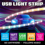 Mood Light Strip USB with Remote 16FT - 6 Pieces Per Retail Ready Display 24338 CAR VIBEZ
