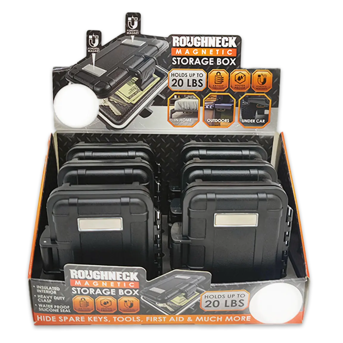 Smell Proof Magnetic Storage Box - 6 Pieces Per Retail Ready Display 24346 ROUGHNECK