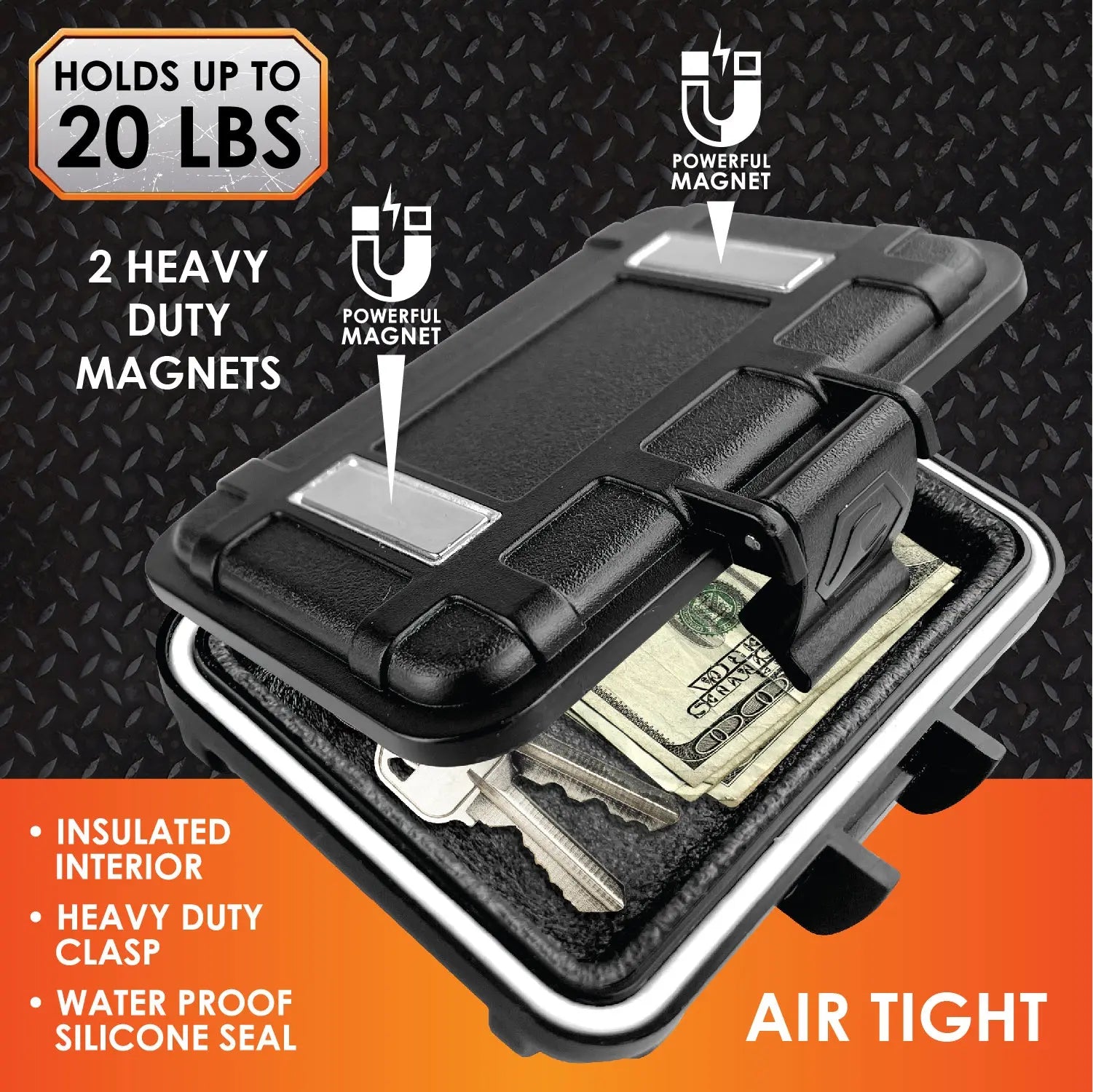 Smell Proof Magnetic Storage Box - 6 Pieces Per Retail Ready Display 24346 ROUGHNECK