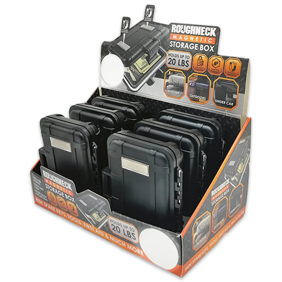 Smell Proof Magnetic Storage Box - 6 Pieces Per Retail Ready Display 24346 ROUGHNECK