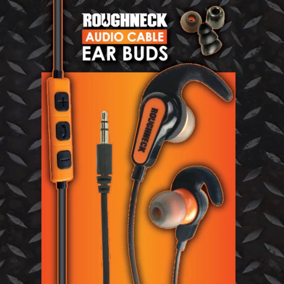 Wired Earbuds with Mic - 3 Pieces Per Pack 24539 ROUGHNECK