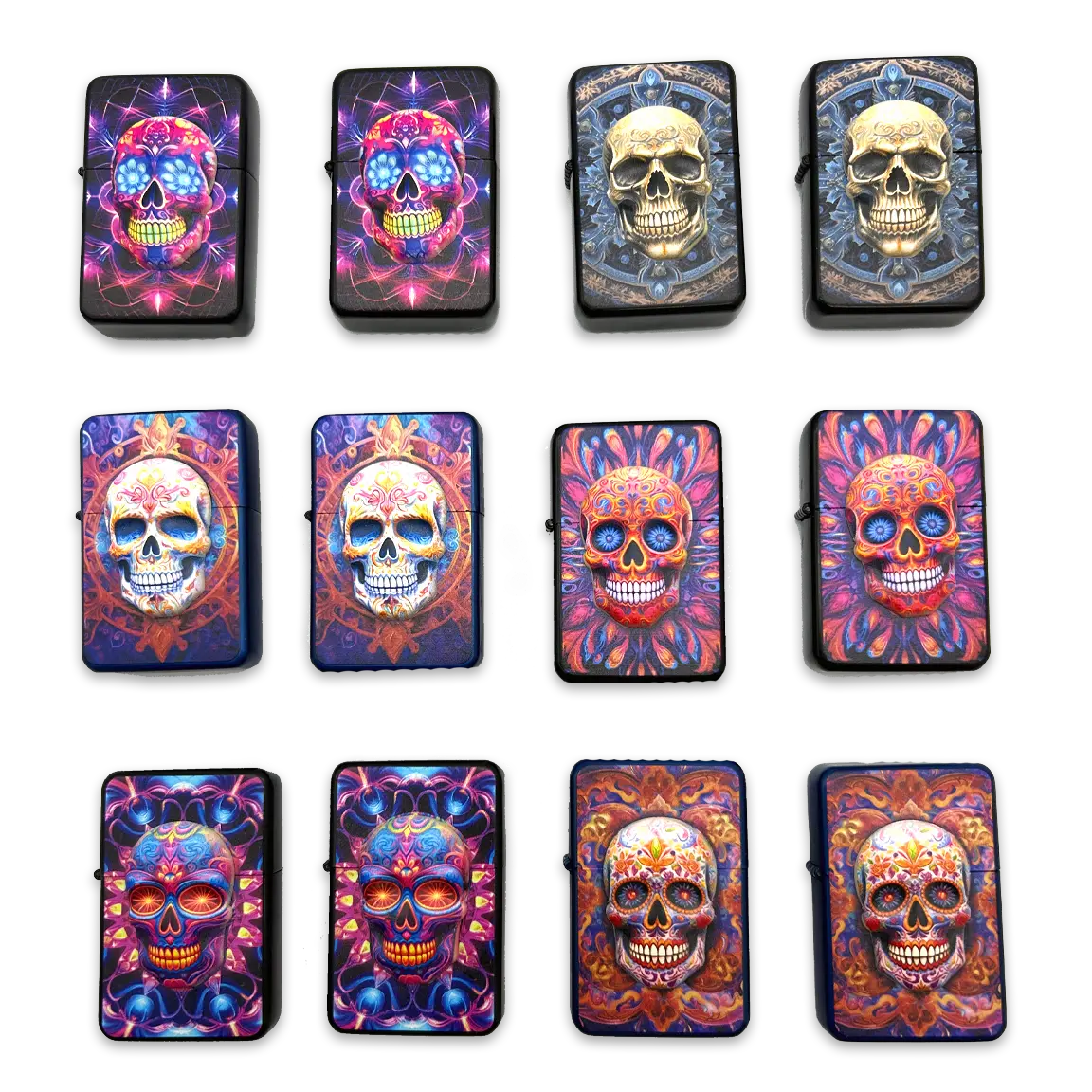 Metal Glow in The Dark Flip Torch Lighter - 12 Pieces Per Retail Ready Display 24370 SMOKEZILLA