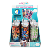 Insulated 24 Oz Rhinestone Tumbler Cup - 6 Pieces Per Retail Ready Display 24374 ROUGHNECK
