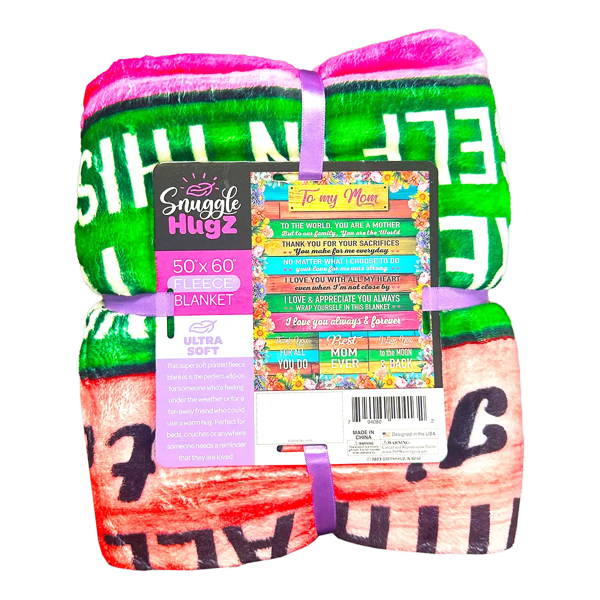 Family Printed Blanket - 6 Pieces Per Retail Ready Display 24413 KIPP BROTHERS