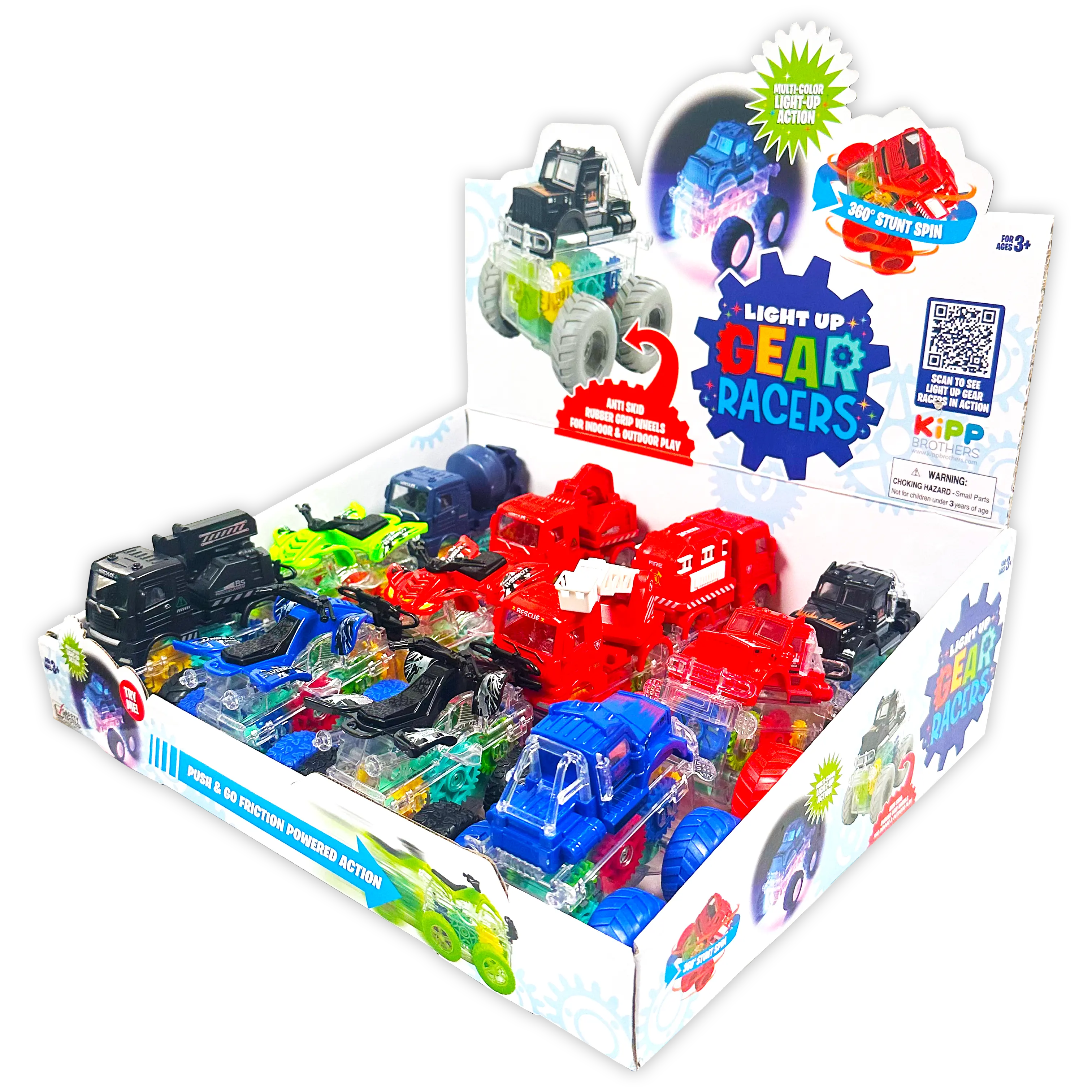 Friction Toy Car Light-Up Assortment - 12 Pieces Per Retail Ready Display 24451 KIPP BROTHERS