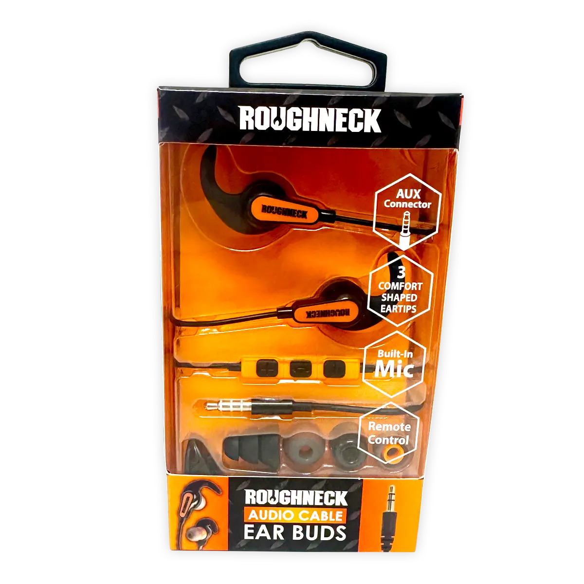 Wired Earbuds with Mic - 3 Pieces Per Pack 24539 ROUGHNECK