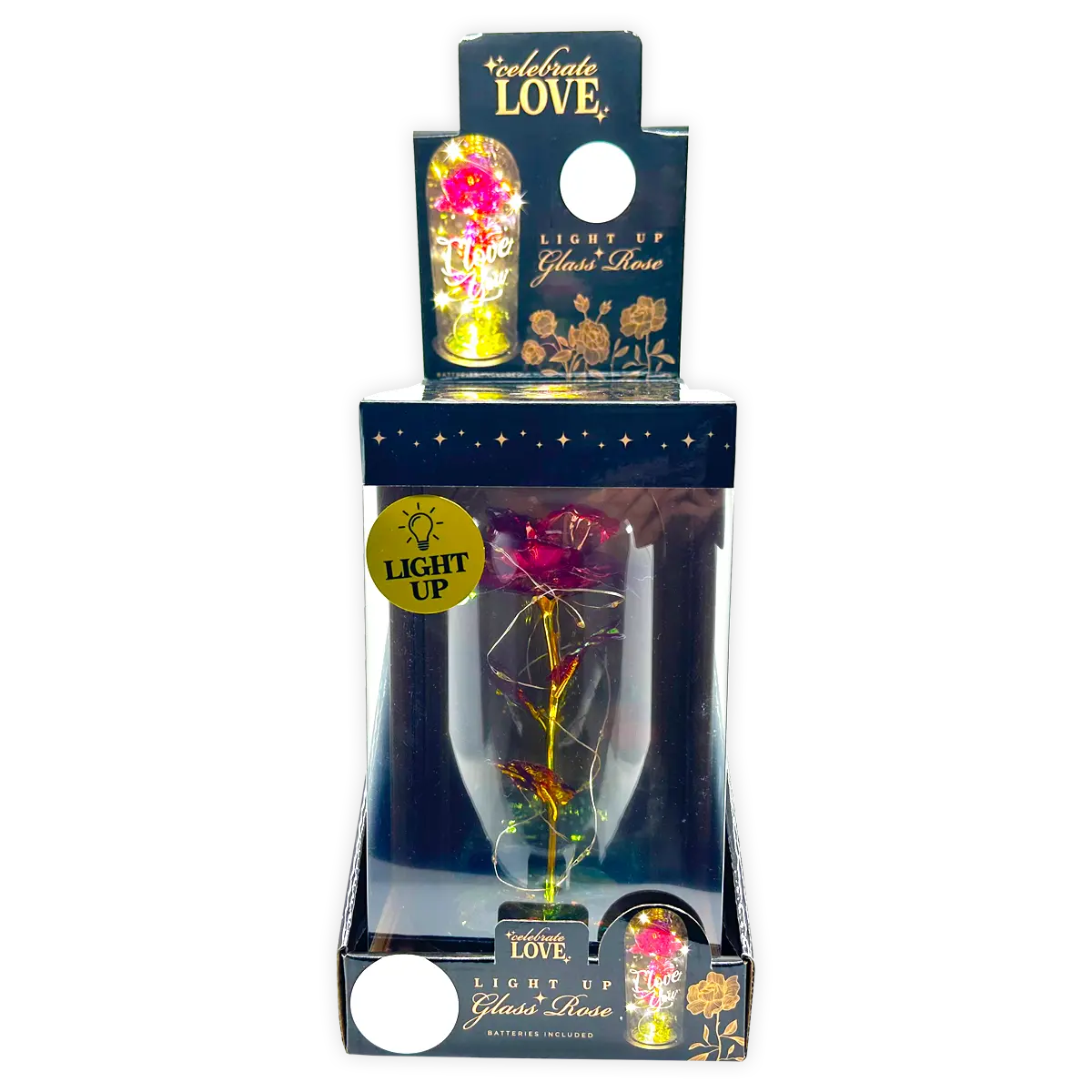 Jumbo Rose Glass Keepsake - 2 Pieces Per Retail Ready Display 24546 KIPP BROTHERS