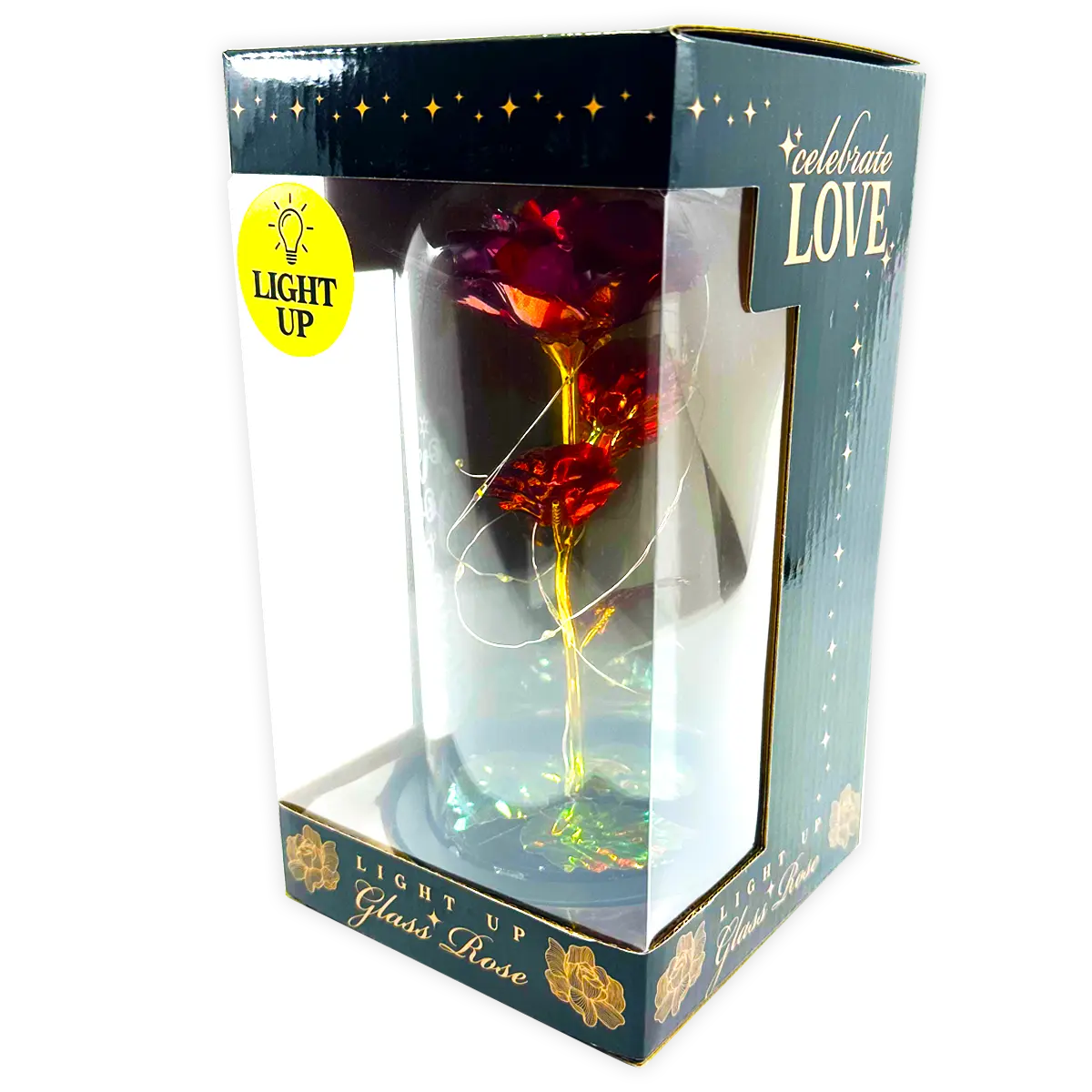 Jumbo Rose Glass Keepsake - 2 Pieces Per Retail Ready Display 24546 KIPP BROTHERS