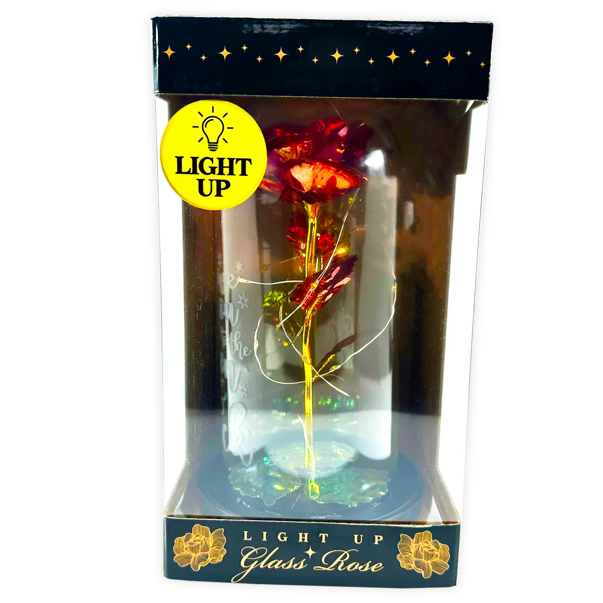 Jumbo Rose Glass Keepsake - 2 Pieces Per Retail Ready Display 24546 KIPP BROTHERS