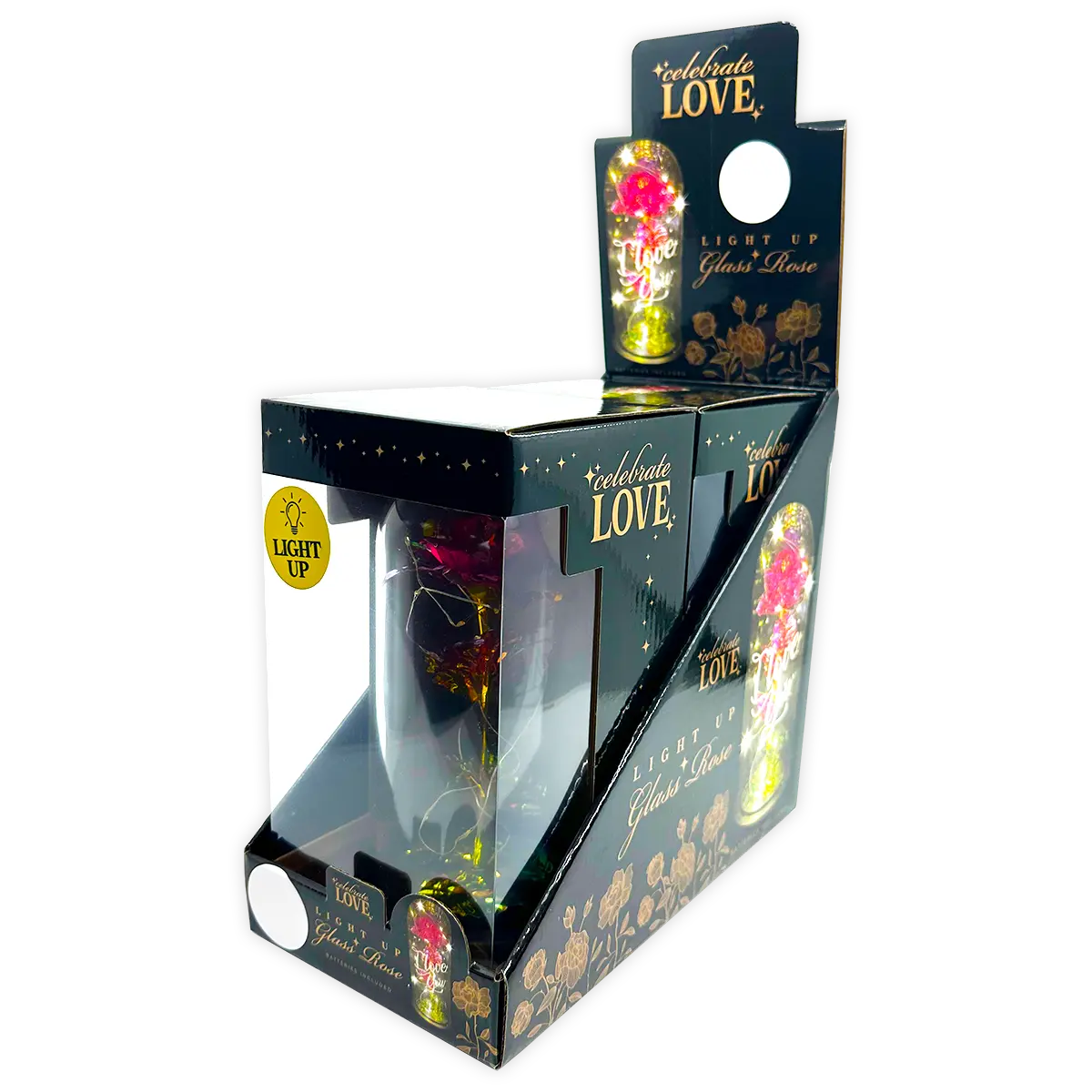 Jumbo Rose Glass Keepsake - 2 Pieces Per Retail Ready Display 24546 KIPP BROTHERS