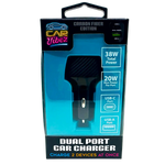 Car Charger Dual USB / USB-C 38 Watts - 3 Pieces Per Pack 24562 CAR VIBEZ