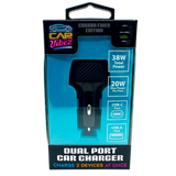 Car Charger Dual USB / USB-C 38 Watts - 3 Pieces Per Pack 24562 CAR VIBEZ
