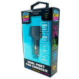 Car Charger Dual USB / USB-C 38 Watts - 3 Pieces Per Pack 24562 CAR VIBEZ
