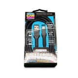 Charging Cable Carbon Fiber USB to Lightning 10FT 2.4 Amp - 3 Pieces Per Pack 24566 CAR VIBEZ