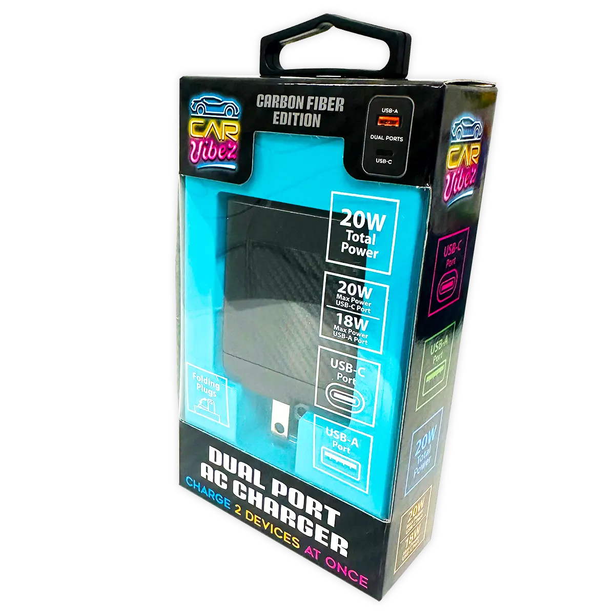 AC Wall Charger Dual USB / USB-C Ports 20 Watts - 3 Pieces Per Pack 24573 CAR VIBEZ