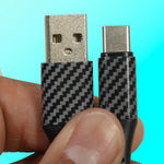 Charging Cable Carbon Fiber USB to USB-C 4FT 3 Amp - 3 Pieces Per Pack 24575 CAR VIBEZ