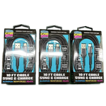 Charging Cable Carbon Fiber USB to USB-C 10FT 2 Amp - 3 Pieces Per Pack 24579 CAR VIBEZ
