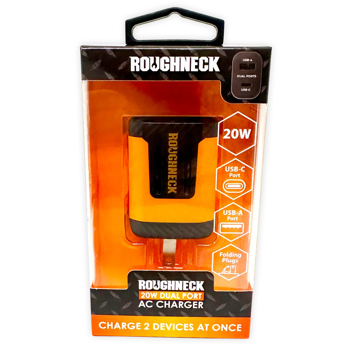 AC Wall Charger Dual USB / USB-C Ports 20 Watts - 3 Pieces Per Pack 24585 ROUGHNECK