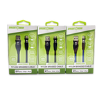 Charging Cable Nylon Braided USB to Lightning 4FT 2.4 Amp - 3 Pieces Per Pack 24603 GADGET GEAR