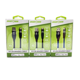 Charging Cable Nylon Braided USB to Lightning 4FT 2.4 Amp - 3 Pieces Per Pack 24603 GADGET GEAR