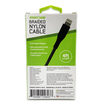 Charging Cable Nylon Braided USB to Lightning 4FT 2.4 Amp - 3 Pieces Per Pack 24603 GADGET GEAR