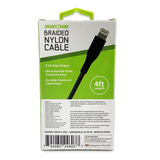 Charging Cable Nylon Braided USB to Lightning 4FT 2.4 Amp - 3 Pieces Per Pack 24603 GADGET GEAR