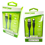 Charging Cable Nylon Braided USB to Lightning 4FT 2.4 Amp - 3 Pieces Per Pack 24603 GADGET GEAR