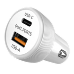 Car Charger Dual USB / USB-C Ports with USB-C to Lightning Charging Cable Set 20 Watts - 3 Pieces Per Pack 24607 GADGET GEAR