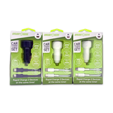 Car Charger Dual USB / USB-C Ports with USB-C to USB-C Charging Cable 20 Watts - 3 Pieces Per Pack 24608 GADGET GEAR