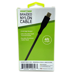 Charging Cable Nylon Braided USB to USB-C 4FT 2.4 Amp - 3 Pieces Per Pack 24616 GADGET GEAR