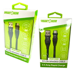 Charging Cable Nylon Braided USB to USB-C 4FT 2.4 Amp - 3 Pieces Per Pack 24616 GADGET GEAR
