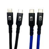 Charging Cable Nylon Braided USB-C to USB-C 6FT - 3 Pieces Per Pack 24619 GADGET GEAR