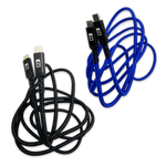 Charging Cable Nylon Braided USB-C to USB-C 6FT - 3 Pieces Per Pack 24619 GADGET GEAR