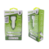 Car Charger Dual USB Ports with USB to Lightning Charging Cable Set - 3 Pieces Per Pack 24620 GADGET GEAR