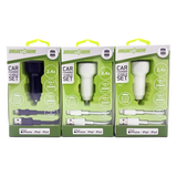 Car Charger Dual USB Ports with USB to Lightning Charging Cable Set - 3 Pieces Per Pack 24620 GADGET GEAR