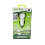 Car Charger Dual USB Ports with USB to USB-C Charging Cable Set 2.4 Amp - 3 Pieces Per Pack 24626 GADGET GEAR