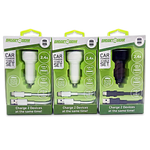 Car Charger Dual USB Ports with USB to USB-C Charging Cable Set 2.4 Amp - 3 Pieces Per Pack 24626 GADGET GEAR