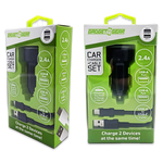 Car Charger Dual USB Ports with USB to USB-C Charging Cable Set 2.4 Amp - 3 Pieces Per Pack 24626 GADGET GEAR