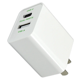 AC Wall Charger Dual USB / USB-C Ports with USB-C to USB-C Charging Cable Set 20 Watts - 3 Pieces Per Set 24628 GADGET GEAR