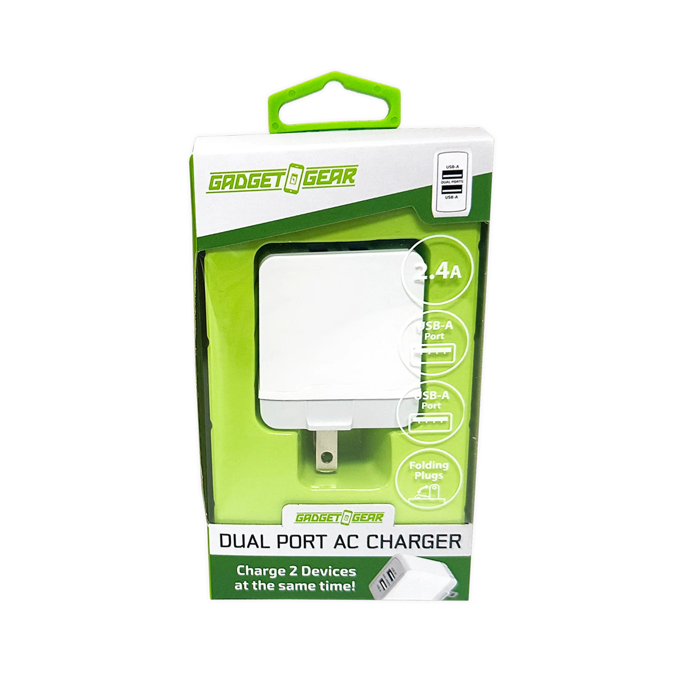 AC Wall Charger with Dual USB Port 2.4 Amp - 3 Pieces Per Pack 24629 GADGET GEAR
