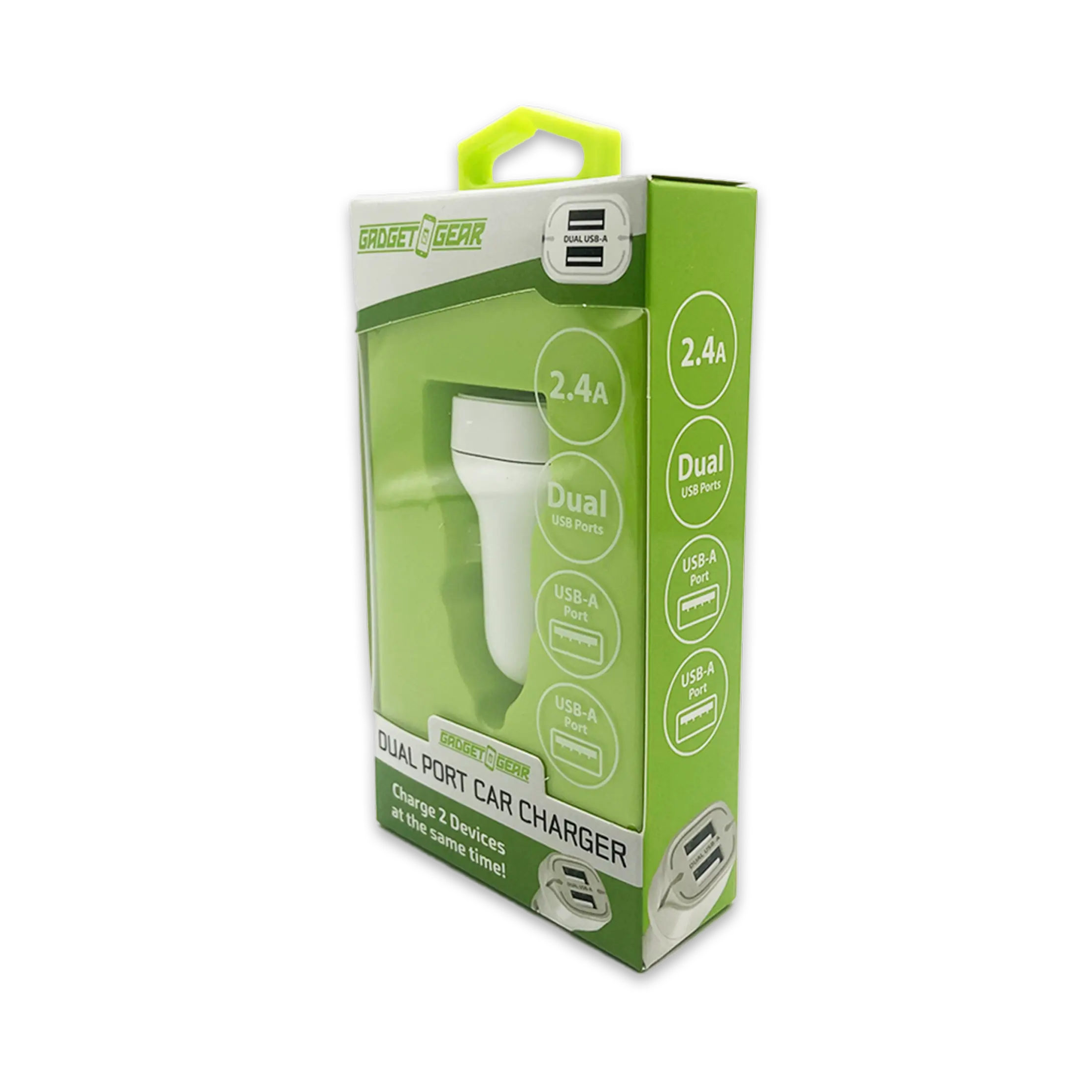 Car Charger with Dual USB Ports 2.4 Amp - 3 Pieces Per Pack 24632 GADGET GEAR