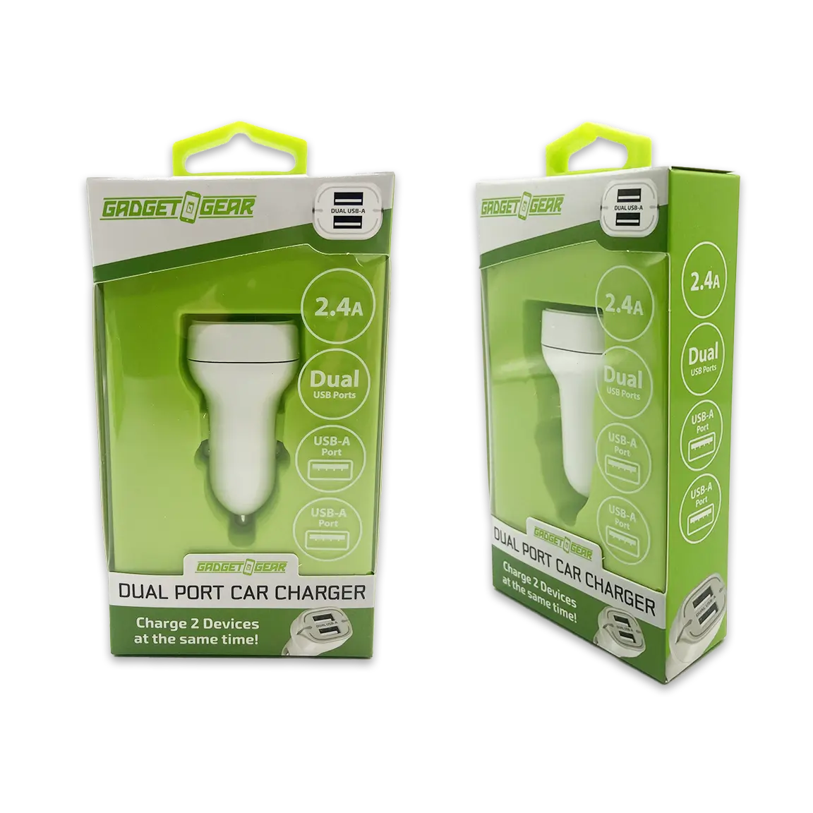 Car Charger with Dual USB Ports 2.4 Amp - 3 Pieces Per Pack 24632 GADGET GEAR