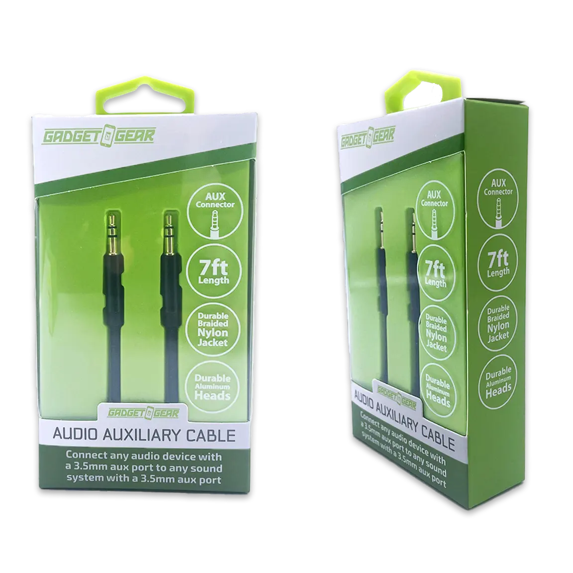 Auxiliary Audio Cable 7FT - 3 Pieces Per Pack 24637 GADGET GEAR