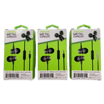 Wired Earbuds Metal with Mic - 3 Pieces Per Retail Ready Display 24641 GADGET GEAR