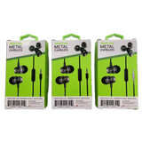 Wired Earbuds Metal with Mic - 3 Pieces Per Retail Ready Display 24641 GADGET GEAR