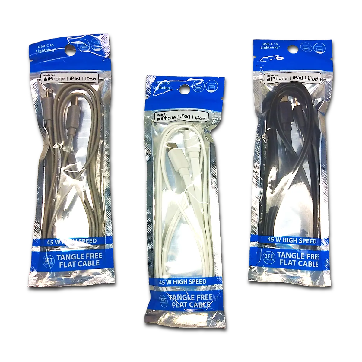 Charging Cable USB-C to Lightning 3FT 3 Amp - 20 Pieces Per Pack 24681 NOVELTY INC