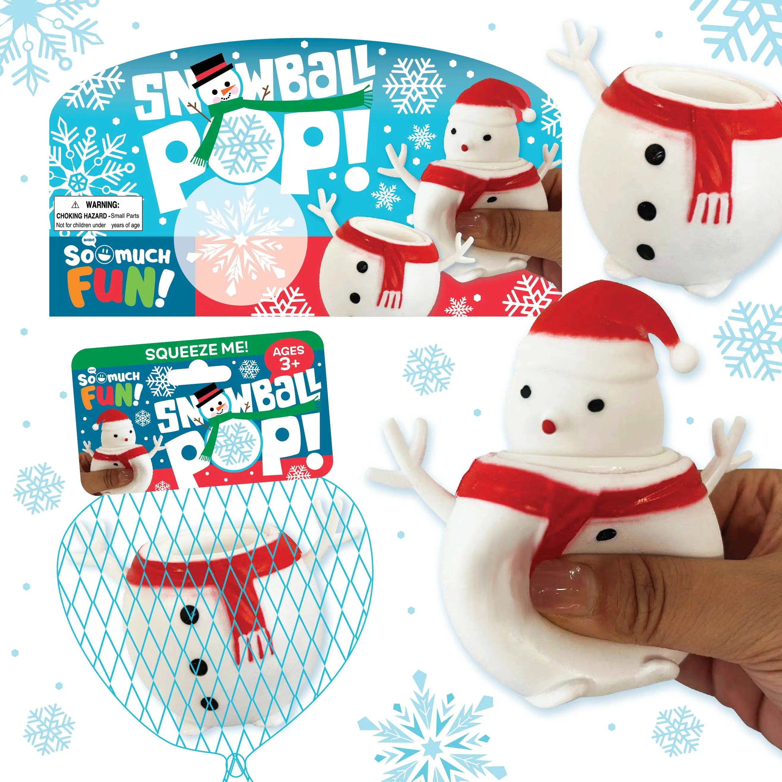 Snowman Pop Fidget Toy - 12 Pieces Per Pack 24690 KIPP BROTHERS