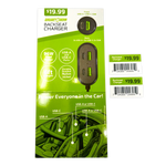 Backseat Car Charger 6 Port USB / USB-C 6FT 96 Watts - 6 Pieces Per Retail Ready Display 24695 GADGET GEAR